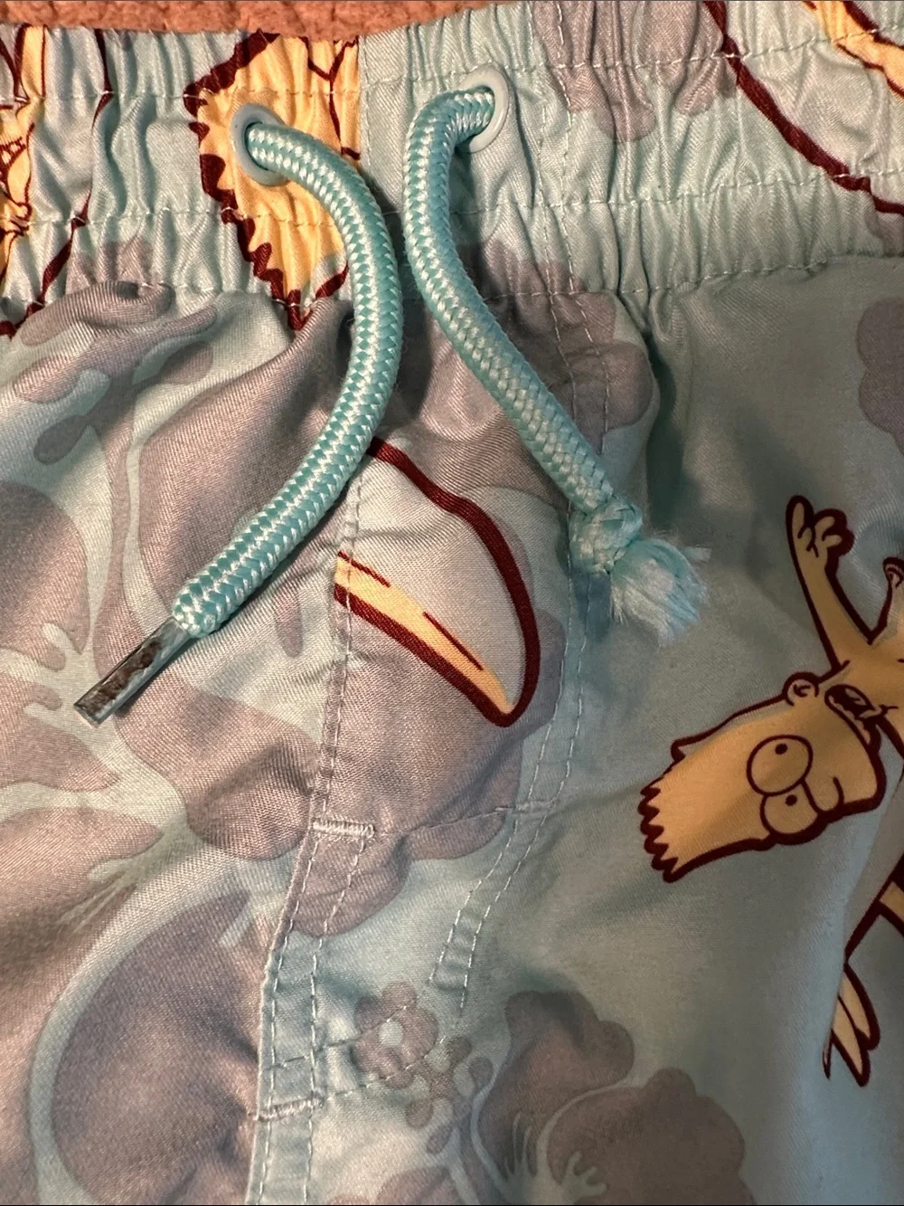 Kids Surf-Print Swim Shorts - Light Blue